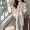 Pijama Mujer Primavera y Otoño 2025 Manga Larga Viento Rojo de Internet Otoño Otoño Morado talla grande Traje Holgado para el Hogar Otoño e Invierno