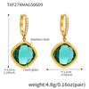 Aretes de Cubo de Azúcar Cuadrados Coloridos de Zirconia Acero Inoxidable Chapado en Oro Diseño Nicho Único Aretes Elegantes para Mujer Joyería para la Oreja