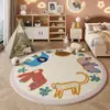 Alfombra Redonda Decorativa de Dibujos Animados para Habitación Infantil, Tapete Decorativo para Sala de Estar, Alfombra Gruesa para Mesita de Noche de Dormitorio, Suave, Resistente a Manchas, Fácil de Cuidar
