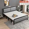 Cama plegable para el hogar, estructura de hierro, cama individual para siestas, adecuada para apartamentos de alquiler, cama doble portátil, estructura de hierro, cama simple de tablero duro, modelo económico