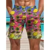 Nuevos shorts de playa deportivos de moda para hombre con estampado digital 3D transfronterizos europeos y americanos 2025, shorts atléticos casuales