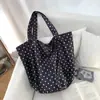 Bolsa de Lona con Lunares de Gran Capacidad Estilo Coreano Nuevo Estilo 2026 Estilo Perezoso Bolso de Mano para el Trabajo y los Viajes Bolso Tote al Hombro para Mujer