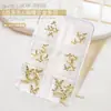 Accesorios para Uñas Perlas de Acero Doradas, Plateadas, Color Blanco K Perlas de Acero Mariposa Perlas de Acero Metálicas Mariposa Mini Caja de 6 Compartimentos Decoraciones para Uñas