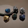 Anillo popular de titanio con runas de cuerno de vikingo europeo y americano, anillo de fundición con esfera de flor de hielo envejecida para hombre