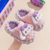 Pantuflas de algodón para niños, pantuflas cálidas de felpa para niñas, lindas para el hogar, interiores y exteriores, zapatos de algodón para niños, pantuflas de invierno para padres e hijos