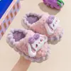 Pantuflas infantiles de conejo de dibujos animados para invierno, mullidas, de suela gruesa, antideslizantes, para niñas, con forro adicional de felpa para abrigar, perfectas para usar en casa.