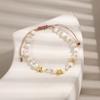 Pulsera de Cuentas de Perlas de Agua Dulce Naturales Frescas Personalizadas para Combinar con Todo para Mujer, Joyería de Mano Diaria de Acero de Titanio con Estrella