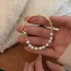 Pulsera de Plata de Ley S925 con Aguamarina Irregular y Perla de Agua Dulce Popular Nicho Ins Simple Versátil Pulsera Personalizada