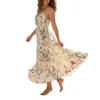 Ropa Europea y Americana Transfronteriza para Mujer 2026, Vestidos de Estilo Francés, Vestidos Largos Estampados Casuales Estilo Resort, Vestidos de Verano para Mujer