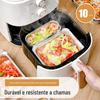 Assadeira de Alumínio para Air Fryer Espessura Reforçada Pacote Descartável Retangular Churrasco Caixa para Durian Alumínio Caixa para Bolo
