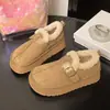Zapatos Birkenstock Cálidos de Suela Gruesa para Aumentar la Altura con Plus-terciopelo, Zapatos de Mujer Peludos sin Cordones, Nuevos Botas de Nieve de Invierno 2026, Zapatos de Algodón