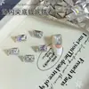 Rhinestones Blancos de Circonita Grande para Arte de Uñas, Popular en Celebridades de Internet, Brillantes, de Fondo Puntiagudo, Forma Irregular, Cubo de Azúcar Chapado, Huevo de Paloma, Forma de Corazón, Decoraciones para Uñas