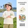 Kaka Panda Ropa Infantil Camiseta Casual de Manga Larga para Niños Conjunto de Otoño para Niños Camiseta Básica para Niñas Top para Bebé Moderno
