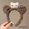 Diadema de peluche de dibujos animados linda y adorable para niñas, diseñada para lavarse la cara, evitar que el cabello se resbale y perfecta para tomar fotografías