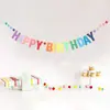 Guirnalda de Letras Feliz Cumpleaños Macaron Degradado Decoración para Fiesta Infantil Guirnalda de Papel Colgante Producto Terminado