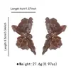 E15134 Pendientes de Flor Lacada Plisada Exagerada de Nuevo Estilo Transfronterizos con un Diseño Vintage Elegante y de Moda