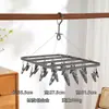 Estante de Secado de Ropa Interior de Aleación de Aluminio y Acero Inoxidable con Múltiples Pinzas para Secar Calcetines, Multifuncional para Balcón del Hogar y Secado de Bebé
