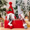 Decoraciones navideñas transfronterizas estilo nórdico, adornos de muñeco sin rostro de Rudolph, figura de Papá Noel tejida con pompón navideño