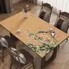 Mantel de Mesa Estilo Vintage de Lujo Ligero Gama Alta, Salvamanteles para Mesa de Comedor, Impermeable, Resistente al Aceite, Resistente al Calor, Cuero, Retro Chino, Sin Lavado, Salvamanteles para Mesa de Café