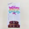 Novo Produto Criativo Estéreo Gelo Transparente Gradiente Bolo Inserção Inglês e Espanhol Aniversário Mesa de Sobremesas Decoração de Confeitaria Enfeites