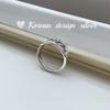 Anillo de Plata de Ley S925 con Textura Coreana, Apertura Asimétrica Ajustable, Diseño de Alta Gama, Para Mujer, Estilo Ins