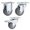 Rueda Universal 345 pulgadas Mediana de Doble Eje Rueda Giratoria TPR Carrito Equipo Industrial Polea Móvil con Rueda de Freno