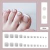Unhas postiças unhas dos pés de verão adesivos de unhas adesivos manicure francesa desgaste removível manicure nude 24 peças