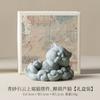 Decoração Criativa de Gato com Bênção de Nuvem Estilo Chinês Pequenos Enfeites Pedra Arenito Verde Paisagismo para Casa Escritório Mesa Artesanato Decoração