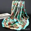 Nuevo y popular pañuelo cuadrado estampado de 90 cm, pañuelo de seda sintética para mujer, chal y pañuelo para la cabeza versátil, pañuelo de moda para primavera y verano