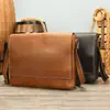 Marant Bolso Retro para Hombre Bolso de Hombro para Hombre de Cuero Genuino Bolso Cruzado para Computadora de 15.6 pulgadas Bolso de Mensajero para Hombre de Cuero Crazy Horse