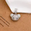 Collar Colgante de Oso con Baño de Cobre Oro de 18K Totalmente Circón Diseño Único Accesorio Versátil para Mujer Más Vendido Transfronterizo
