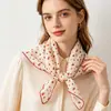 Pañuelo de seda estampado para primavera y verano, pañuelo de cuello fresco y elegante, pañuelo cuadrado para transmisión en vivo transfronteriza, protector de cuello, pañuelo versátil estilo coreano