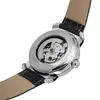 Modelo Ganador de Ebay Moda Casual Hueco Mecánico Semiautomático Reloj al por Mayor Caja Plateada Esfera Blanca Movimiento Plateado
