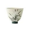 Taza de Té de Cerámica Roja Antigua con Orquídea Pintada a Mano Estilo Dinastías Tang y Song, Juego de Té Kung Fu, Taza de Té para el Hogar, Taza Individual para Beber Té