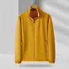 Jaqueta Workwear Personalizada Soft Shell Impermeável Logo Impresso Outono Corporativo Personalizado Fina Gola Alta