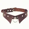 Couro PU Ecológico Moda Europeia e Americana Punk Gótico Colar Choker Estilo Gola Simples Moda Pingente Colar Osso da Clavícula