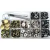 Juego de Herramientas de Instalación de Broches de Presión Grandes Blancos de Acero Inoxidable de Cuatro Colores de 15 mm, Broches de Presión Metálicos Ocultos Tipo Prensa