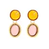 Pendientes Ovalados Geométricos de Resina de Color Contrastante Estilo Retro Ins Pendientes Colgantes de Moda de Gama Alta de Nicho Europeo y Americano Accesorios de Pendientes de Personalidad para Mujeres