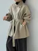 Gabardina de Cuello Alto Jiangzuo de Alta Gama con Silueta Elegante de un Botón para Mujer, Otoño 2026, Estilo Coreano de Longitud Media Versátil 1960