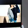 Suéter de Punto Irregular de Nuevo Estilo 2025 para Mujer, Suéter Casual Suave de Color Cera Combinado, Suéter con Botonadura Diagonal
