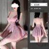 Seductor novo sexy lingerie suspensórios vestido feminino balada brilhante pequeno peito uniforme tentação para tirar pijama 1210