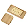 Bandeja Ovalada de Madera Estilo Japonés Hecha de Bambú Nan, Bandeja Sólida de Madera para Snacks para el Té de la Tarde, Diseño Popular Estilo Ins
