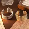 Pulsera de Onda Múltiple de Alta Gama de Moda Fresca Estilo Minimalista Abierta en Forma de C Pulsera Hip-Hop para Hombres y Mujeres