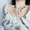Collar de Múltiples Capas con Borla de Gota de Agua de Perla Estilo Dulce y Fresco Europeo y Americano, Cadena para Clavícula Elegante de Lujo Ligero a la Moda Estilo Ins Modelo Nuevo