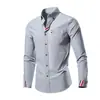 Transfronterizo 2025 Primavera Nuevo Estilo Coreano Casual talla extra Camisa Hombres Casual Color Sólido Negocios Hombres Camisa de Manga Larga