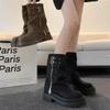 Botas Martin pequeñas, estilo británico retro, de caña alta y suela gruesa para mujer, otoño e invierno 2024, botas cortas explosivas de aspecto delgado.