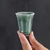 Taza en forma de flor de celadón de Longquan cerámica Gongfu juego de té taza de anfitrión taza individual para el hogar personal taza para degustación de té degustación de aroma taza de té