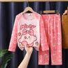 Pijama infantil novo 2025 meninos primavera e outono manga longa gola redonda fina blusão terno de roupa caseira para crianças maiores meninos
