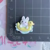 Anillo de Natación de Verano Conejo Oso Accesorios de Resina Pasador Funda para Teléfono Zuecos Llavero Hecho a Mano Accesorios Material