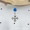 Aleación de Titanio Astmf-136 Colgante de Cruz con Garras de Fondo Redondo de Zirconia Hilo Interno de Titanio G23 Cabeza de Joyería de Zirconia